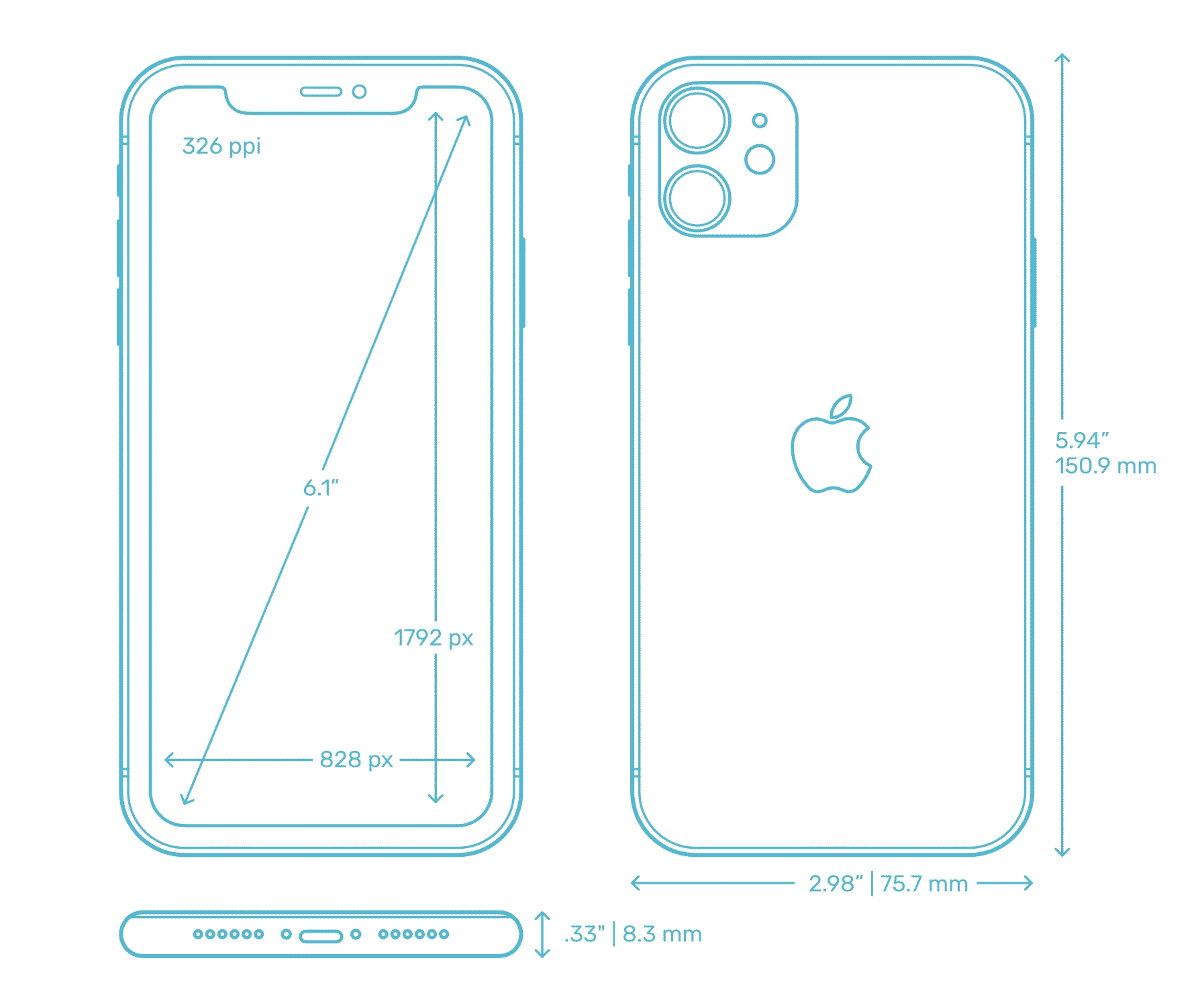 iphone 11 dimensions in mm