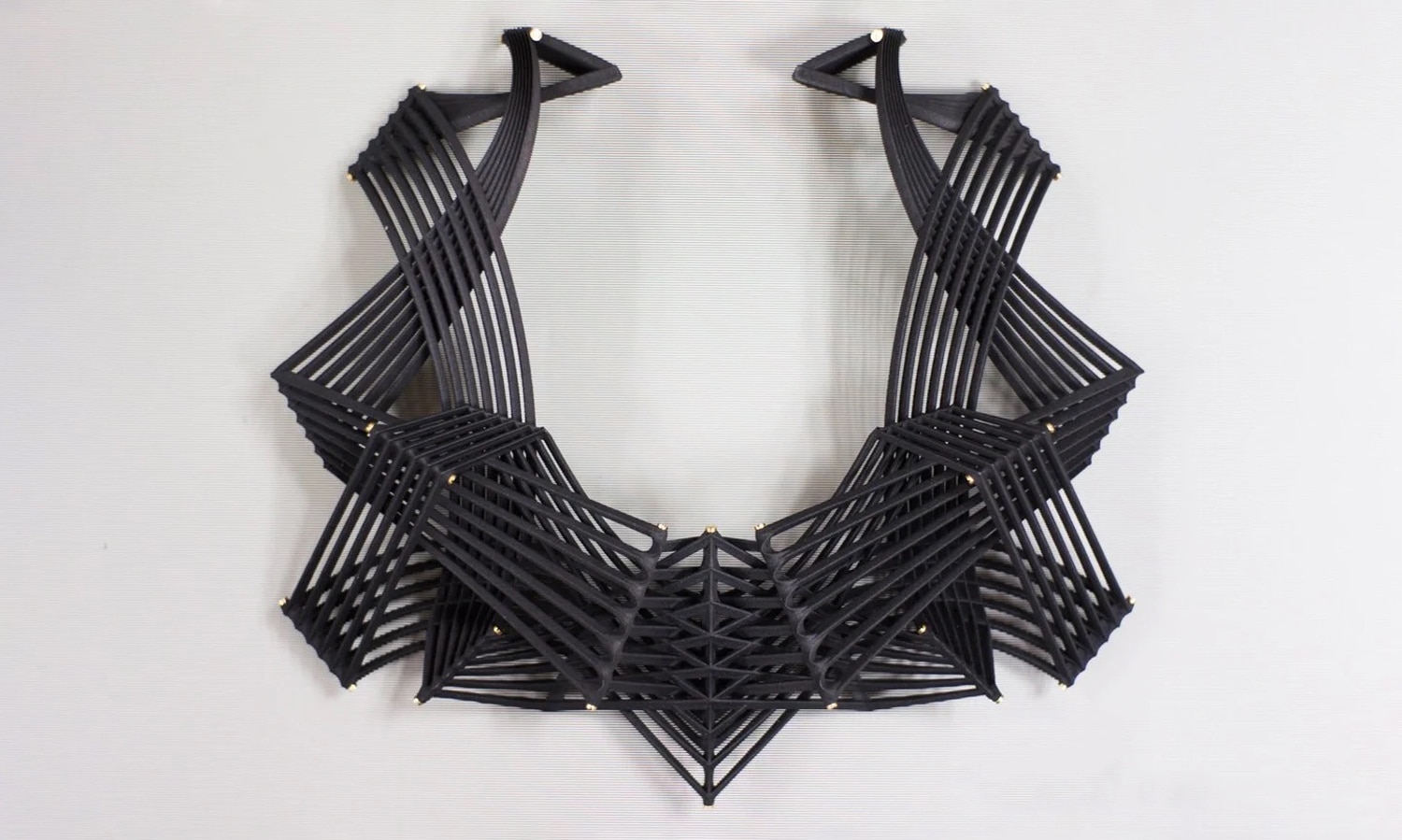 SLS 3D Printed Parametric Design Necklace With Black Nylon FacFox