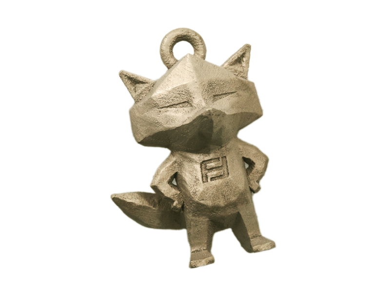 Henry the fox, FacFox's mascot 3D printed with DMLS technology and bronze. Source: FacFox