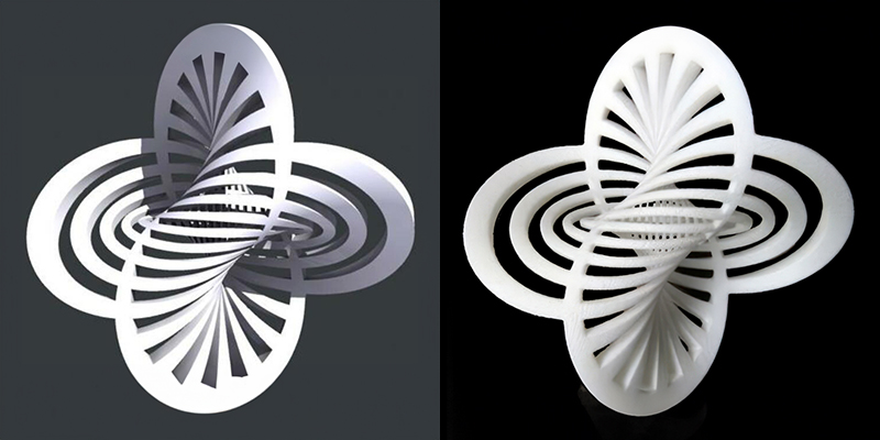 SLA 3D printed Hopf Fibration resin model. Source: Shapeways