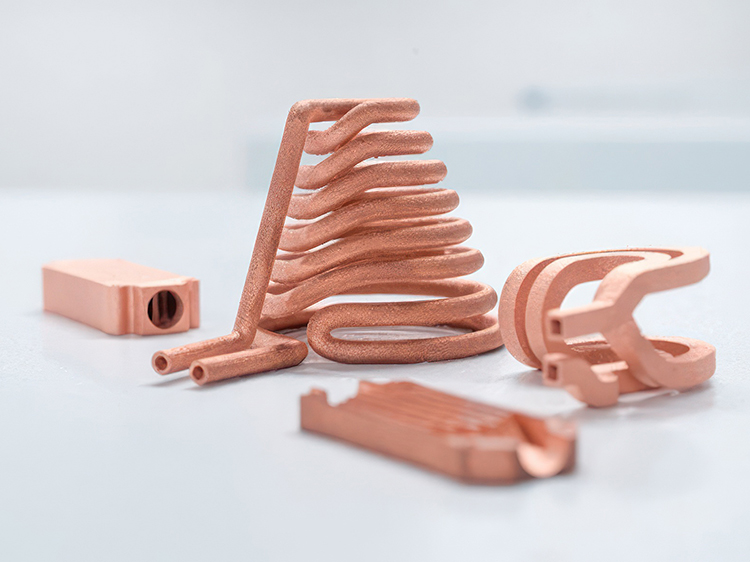 Trumpf 3D printed pure copper components. Photo source: All3DP