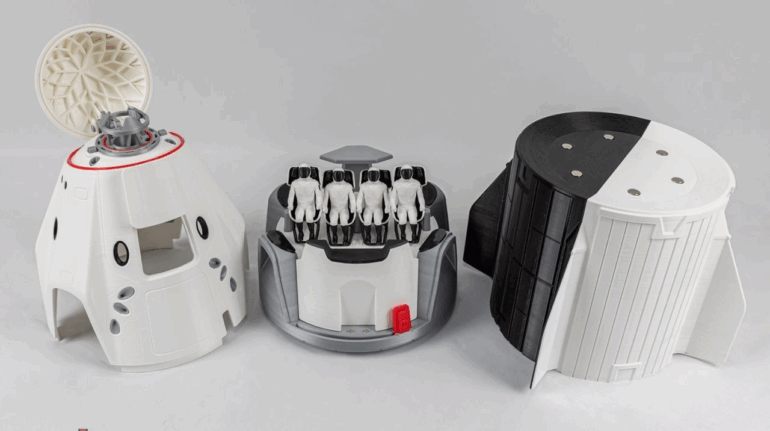 3D Printed Replica of the 4-Seat Commercial Crew Dragon Capsule