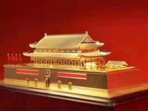 The Metal Cast Golden Model of Tian’anmen Square