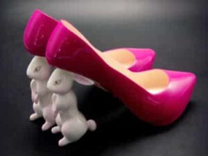 Customized Wedding Shoe Model with Rabbit Heels by SLA Printing