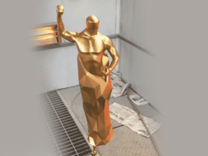 3D Printed SLA Golden Trophy For An Award Party
