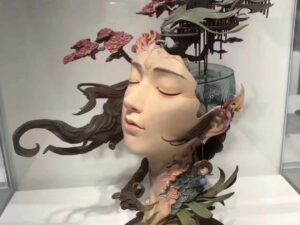 PolyJet 3D Printed Goddess Head Statue For Art Exhibition
