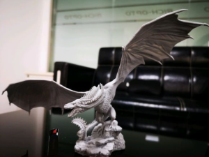 SLA 3D Printed Dragon Statue With Extremely Fine Details
