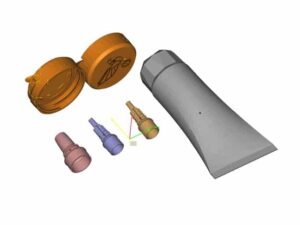 SLA 3D Printed Travel Size Toiletry Bottles Set Prototype