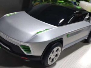 SLA 3D Printed Model Car Painted with Chrome Spray
