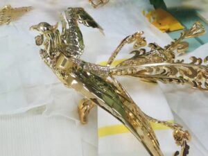 SLA 3D Printed and Electroplated Phoenix Models as Movie Props