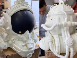 SLS 3D Printed Nylon Space Suit Helmet Model in Film Alien
