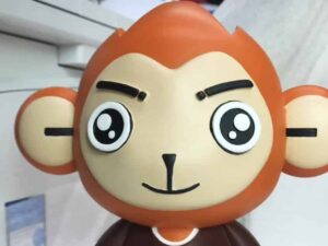 SLA 3D Printed Monkey Mascot Prototype with Resin