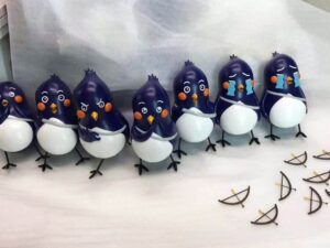 SLA 3D Printed Cartoon Penguin Models with Resin