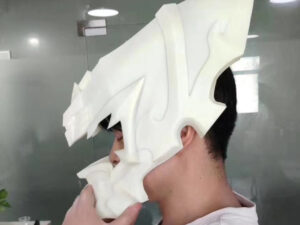SLA 3D Printed Customized Helmet Garage Kit for a Cosplayer
