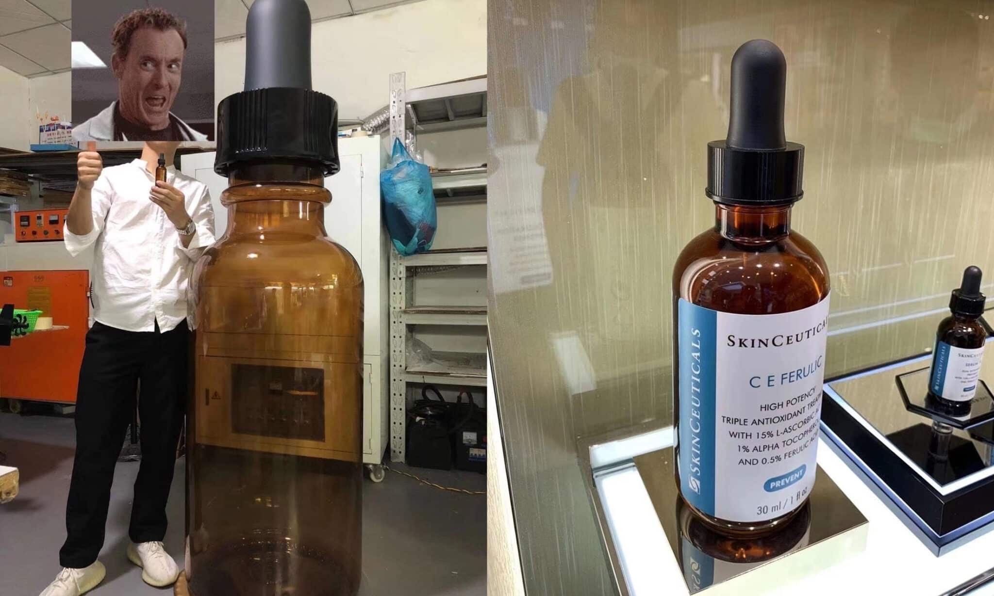 SLA 3D Printed Giant One-Piece Transparent Cosmetic Bottle Model - FacFox