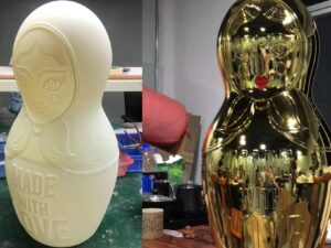 SLA 3D Printed Giant Russian Matryoshka Doll with Copper Coating