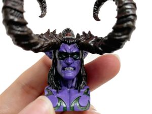 SLA 3D Printed WOW Themed Keycap of Illidan Stormrage With Clear Resin