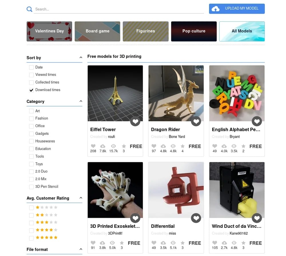 best sites for 3d printing models