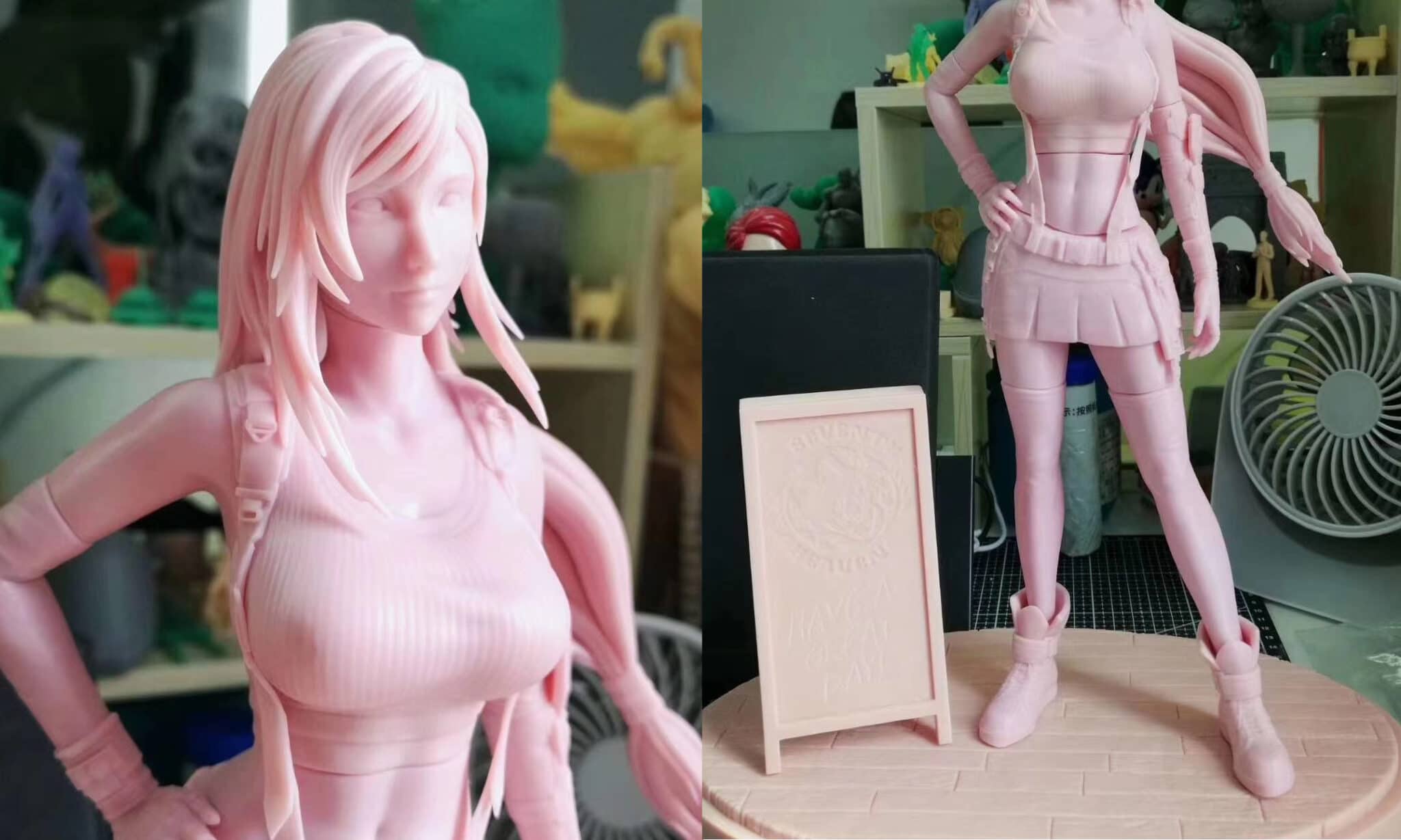 Final Fantasy VII Remake 17 Inch Tall Tifa Lockhart 3D Printed Statue Garage Kit
