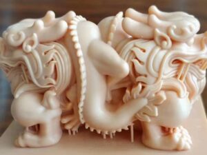 LCD 3D Printed Resin Stamp Model with Dragon Pattern