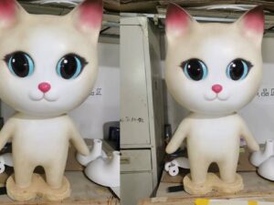 SLA 3D Printed Giant Standing Cartoon Cat Sculpture