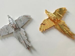 DLP 3D Printed and Investment Cast Brass Parrot Models