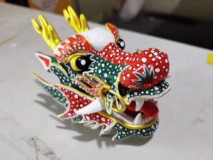 SLA 3D Printed Dragon Head Statue for Chinese Lunar New Year