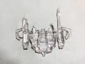 SLA 3D Printed Transparent Spaceship Model with Clear Resin