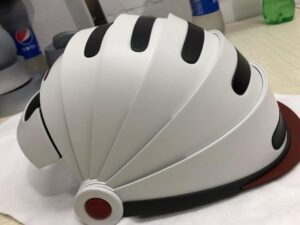 SLA 3D Printed Collapsible Resin Helmet Prototype