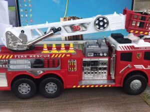 SLA 3D Printed and Assembled Scale-down Fire Rescue Truck Toy Model