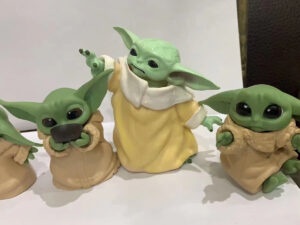 SLA 3D Printed and Painted Baby Yoda Miniatures