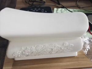 SLA 3D Printed Delicate White Resin Chinese Coffin Replica