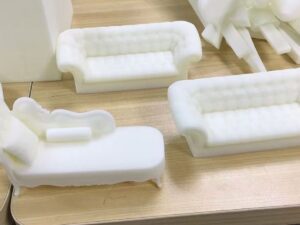 SLA 3D Printed Scaled-down Rococo Resin Style Furniture Models