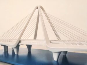 SLA 3D Printed Cable-stayed Suspension Bridge Resin Scaled-down Model
