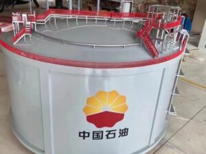 SLA 3D Printed and Painted CNPC Oil Storage Tank Resin Model