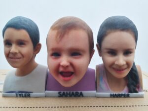 ColorJet 3D Printed Full-color Children Sandstone Head Sculptures
