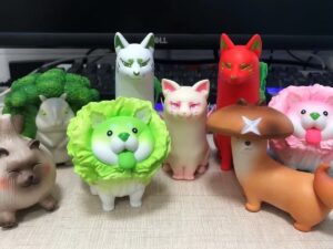 SLA 3D Printed Vegetable Fairy Toy Prototypes