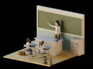 SLA 3D Printed Classroom Resin Model as Gift for Teacher