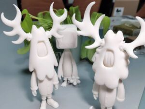 SLA 3D Printed Reindeer Cartoon Miniatures with White Resin