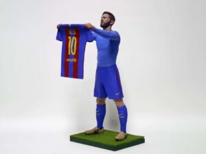 DLP 3D Printed and Painted Small Statue of Lionel Messi the Football Player