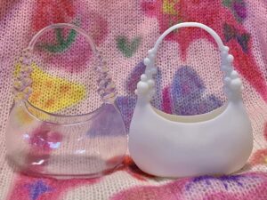 SLA 3D Printed Clear and White Resin Mini Handbags
