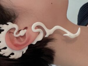 SLA 3D Printed Resin Snake Ear Cuff Prototype