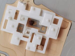 SLA 3D Printed and Laser Cut Resin Kindergarten Architecture Model