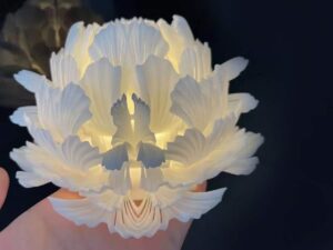 Low-volume Production of White Nylon Peony Lantern with SLS 3D Printing Technology