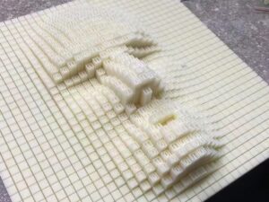 SLA 3D Printed Resin Binary Code Face Artwork Prototype