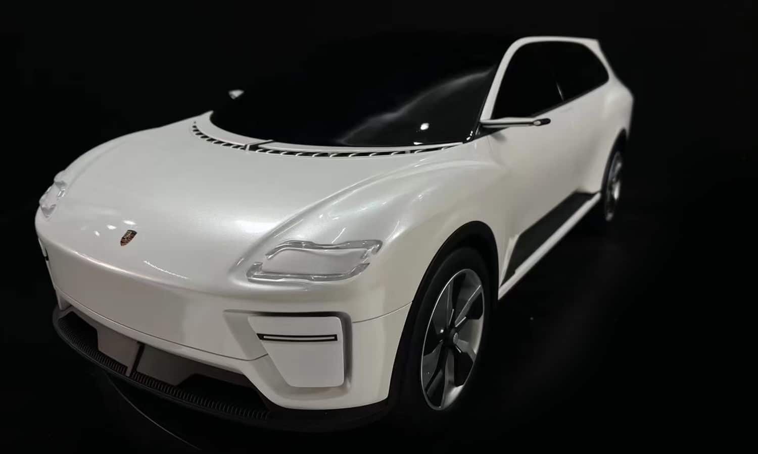 This Porsche Taycan scale-down model was constructed using a 3D