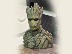 SLA 3D Printed and Fine-painted Groot Bust Statue