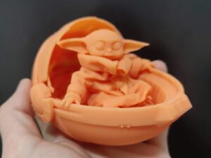 DLP 3D Printed Baby Yoda in the Pram Pod Resin Miniature