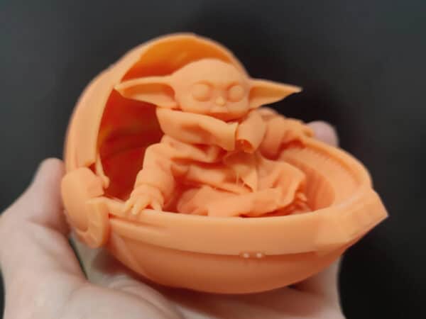 DLP 3D Printed Baby Yoda in the Pram Pod Resin Miniature