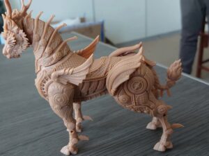 DLP 3D Printed Resin Mechanical Qilin Designer Fashion Toy Prototype